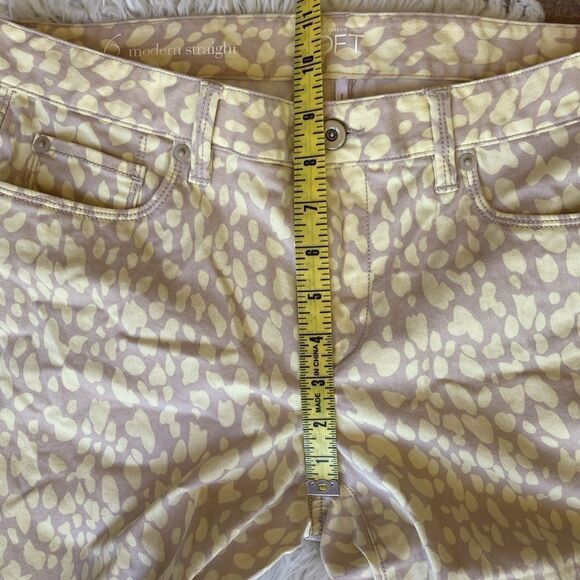 Loft Modern Straight Animal Print Classic Five Pocket Straight Leg Jeans Size 6 - Picture 9 of 13